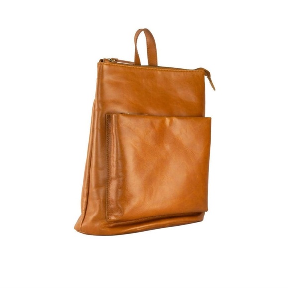 ANDAR The Addison Leather Backpack Purse Bag Full Size Camel Tan Brown - Picture 4 of 11